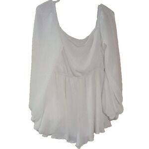 Beautiful White Pleated Bellowing Long  Sleeve Skort/ Fully‎  Lined  Size XL-NWT